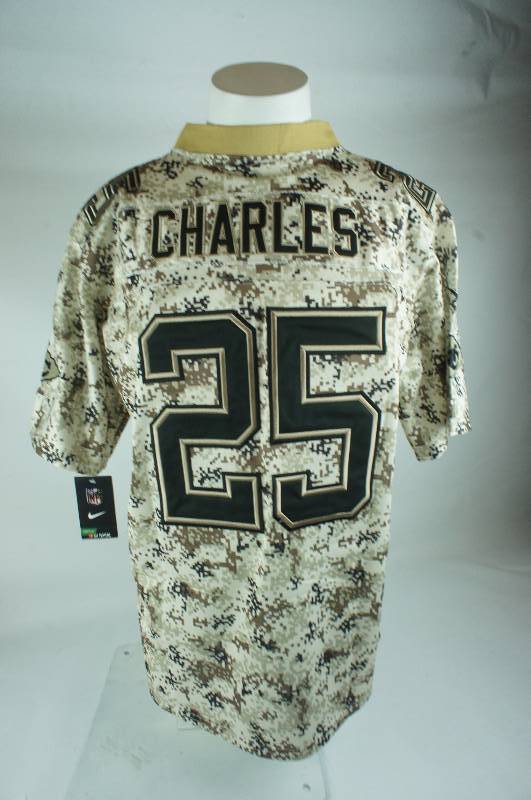 lot 12 image: Jamal Charles Size Small Camo Kansas City Chiefs Jersey