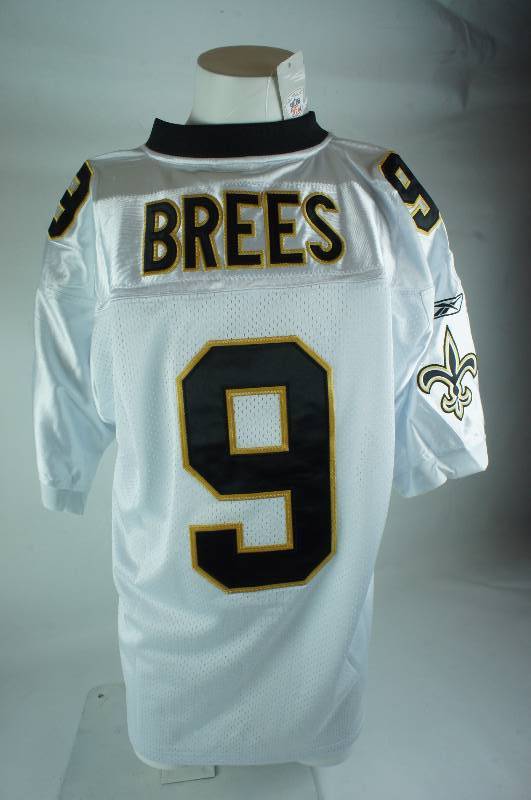 lot 17 image: Drew Brees Size Large White New Orleans Saints Jersey