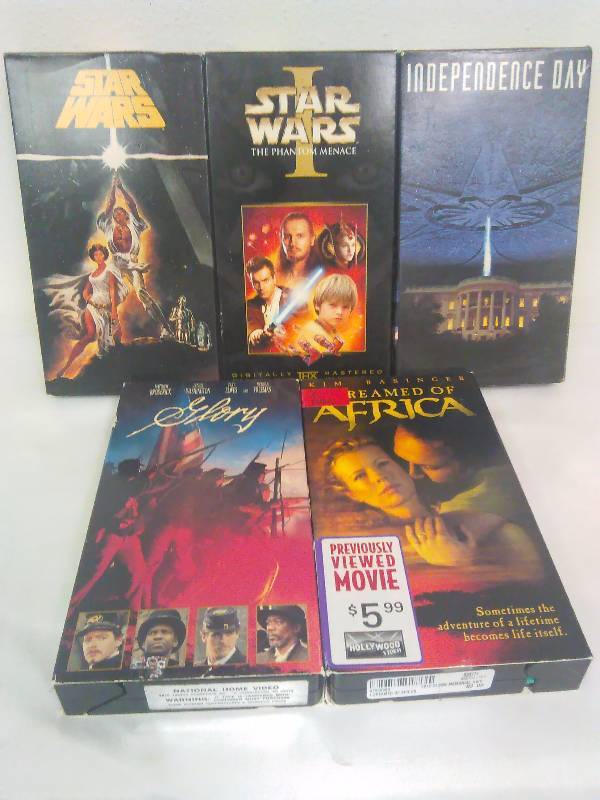 lot 33 image: VHS (5) Movies, including Star Wars, Stars Wars 1