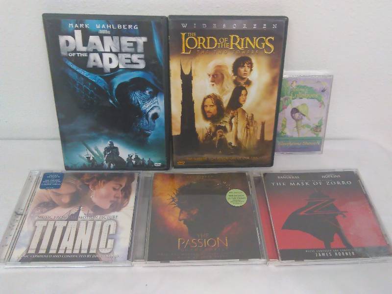 lot 35 image: Mixed Media CD (3), DVD (1) and Cassette (1)