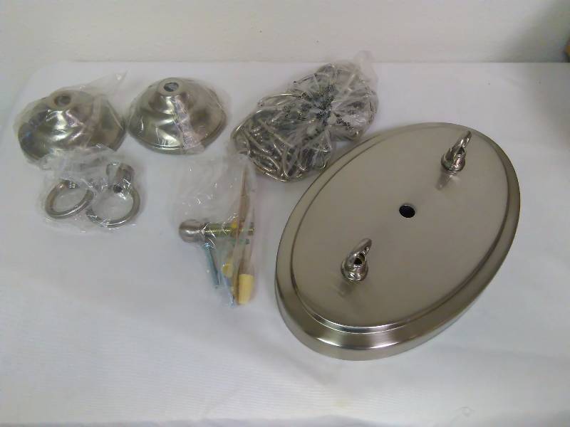 lot 49 image: Dual Swag lamp kit in brushed nickel