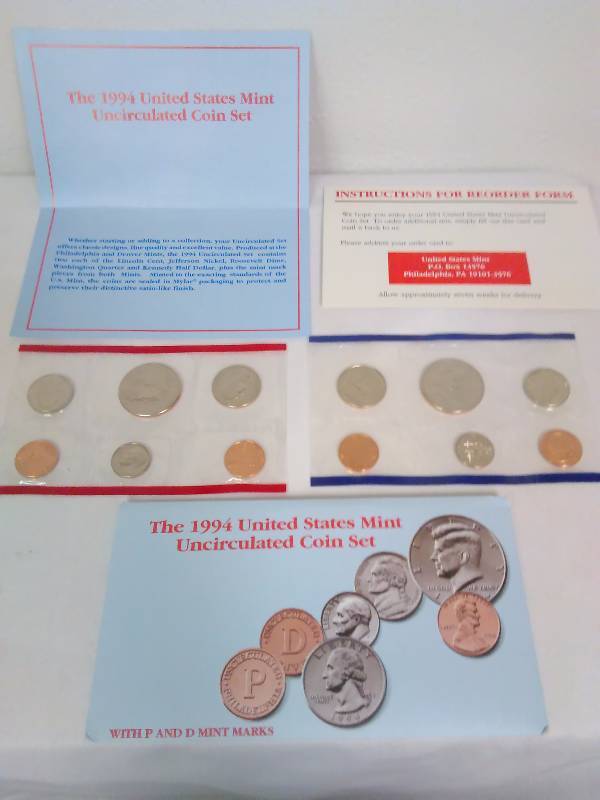 lot 67 image: Vintage 1994 US Mint Uncirculated Coins