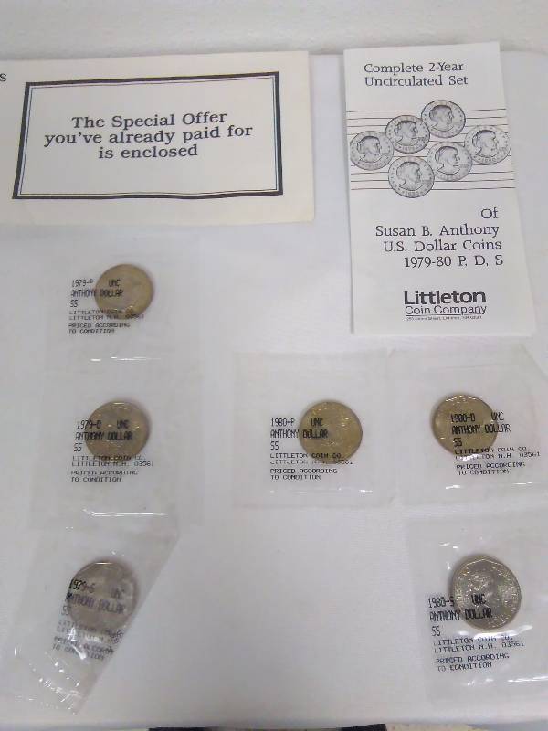 lot 68 image: Susan B Anthony Dollars (6) , 19791980, Uncirculated