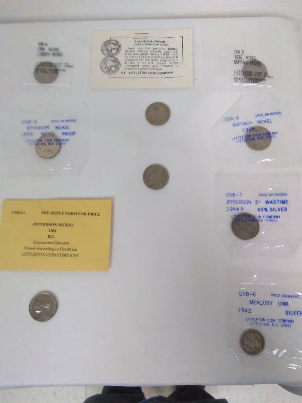 lot 70 image: Antq. and Vtg. Coins, Nickels (8) Dime (1)