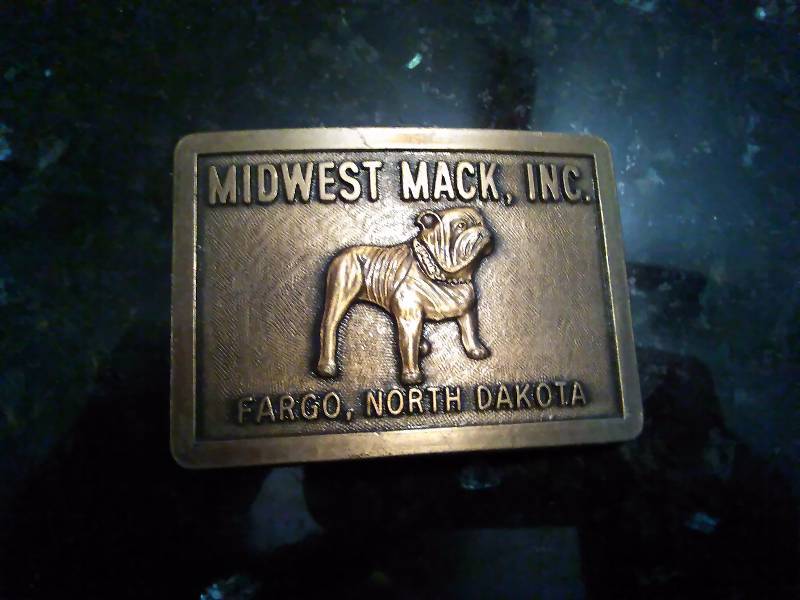 lot 203 image: Vintage Belt Buckle, Midwest Mack, Inc. Fargo ND