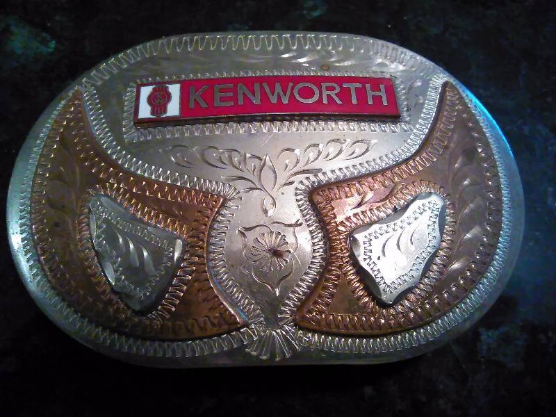 lot 210 image: Vintage Belt Buckle, Western of Colorado Springs, Kenworth German Silver