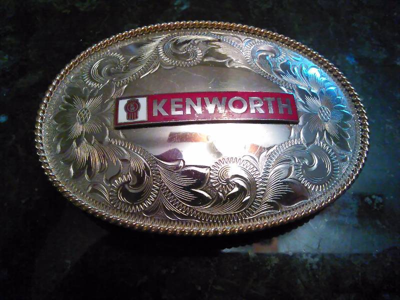 lot 211 image: Vintage Belt Buckle, Kenworth German Silver, Seattle WA