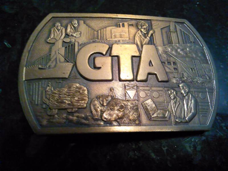 lot 215 image: Vintage Belt Buckle, GTA Feed and Elevator, Farm