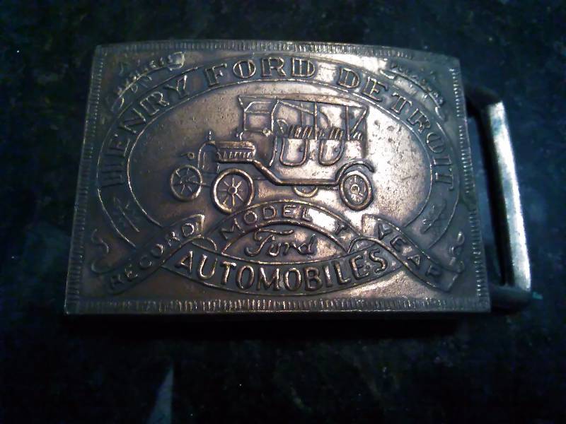 lot 219 image: Vintage Belt Buckle, Henry Fold Detroit, Model T, Automobile
