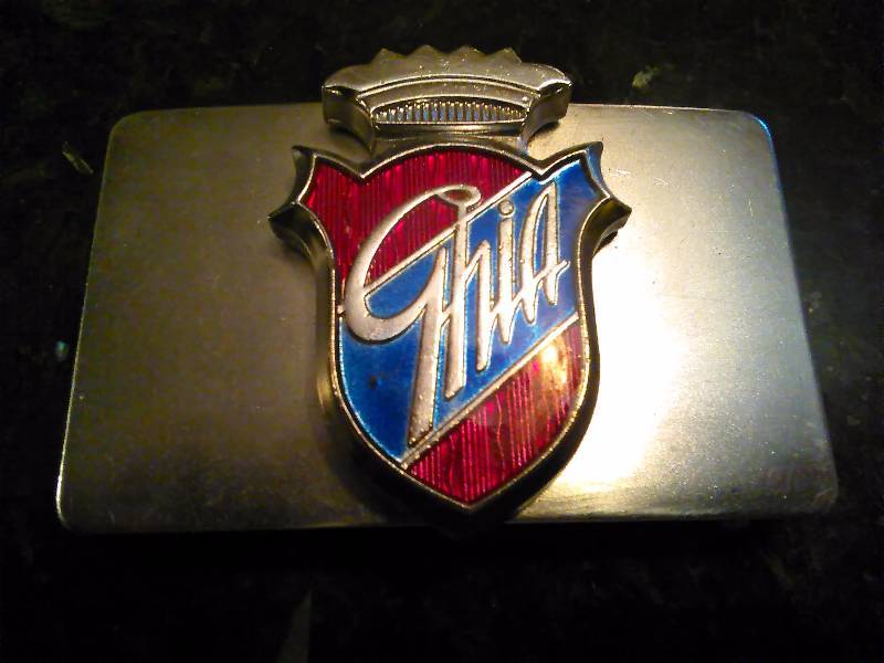 lot 227 image: Vintage Belt Buckle, Ghia Chrome and Stainless