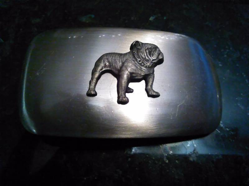 lot 239 image: Vintage Belt Buckle, MACK Truck Dog Emblem