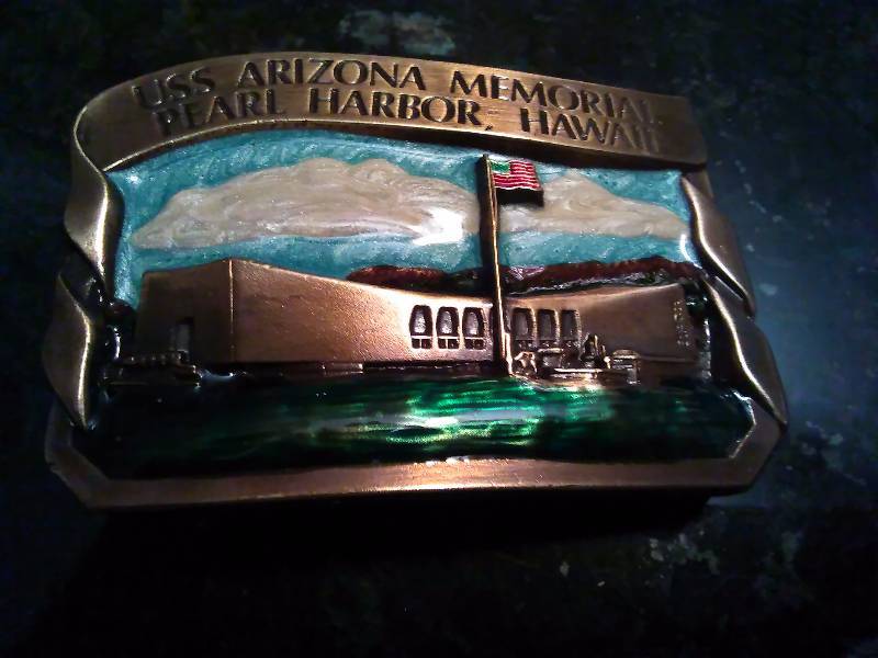 lot 241 image: Vintage Belt Buckle, U.S.S. Arizona Memorial, Pearl Harbor