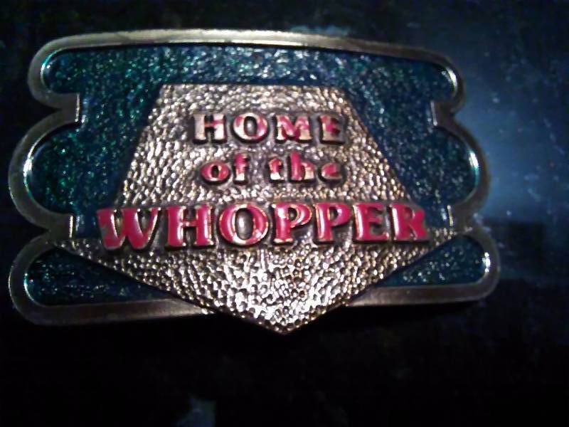 lot 252 image: Vintage Belt Buckle, Home of the Whopper, Limited Edition, Numbered 906