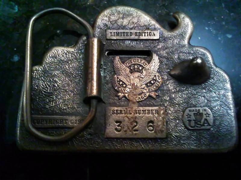 lot 253 image: Vintage Belt Buckle, Insert Coin 5 cent, Limited Edition, Numbered 325