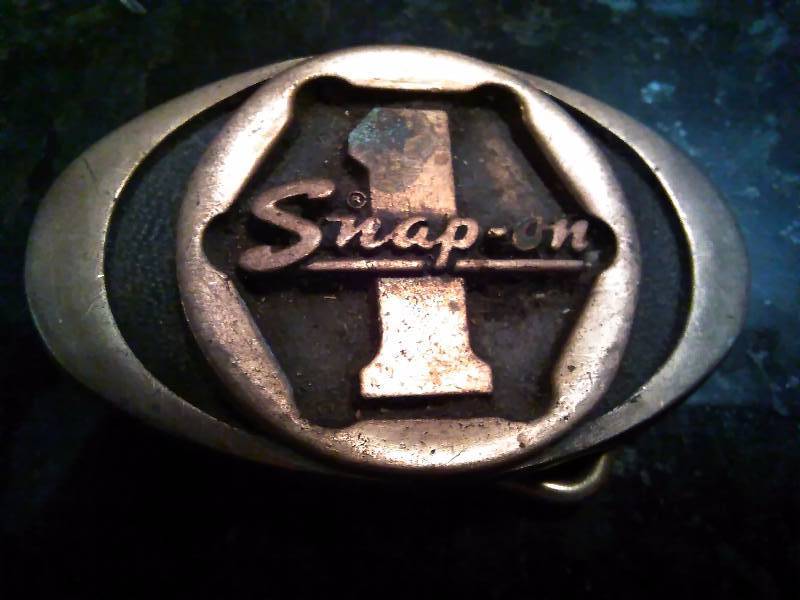 lot 258 image: Vintage Belt Buckle, SNAP ON TOOLS, Brass