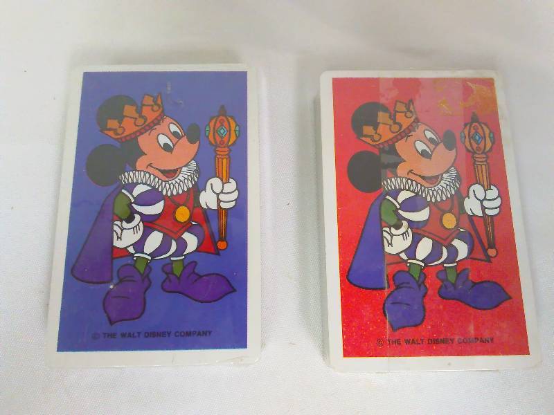 lot 128 image: Mickey Mouse Playing Cards (2), the Joker is Goofy