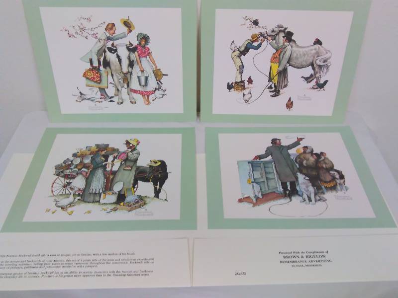 lot 138 image: Normal Rockwell (4) Traveling Salesman Series, 8 x10 each