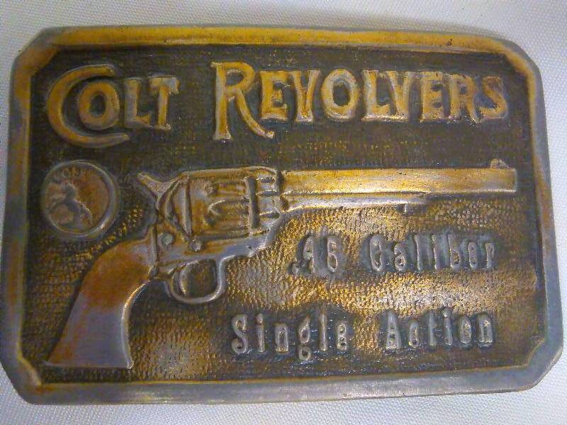lot 152 image: Vintage Belt Buckle, Colt Revolver,
