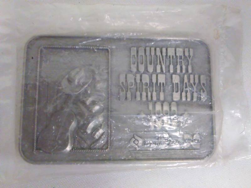 lot 158 image: Vintage Belt Buckle, Country Spirit Days, Pewter, New in wrapper, 1993, Cennex Land o Lakes