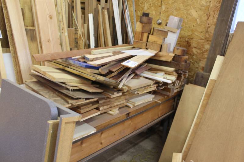 lot 1429 image: Scrap Wood On and In Front of Table