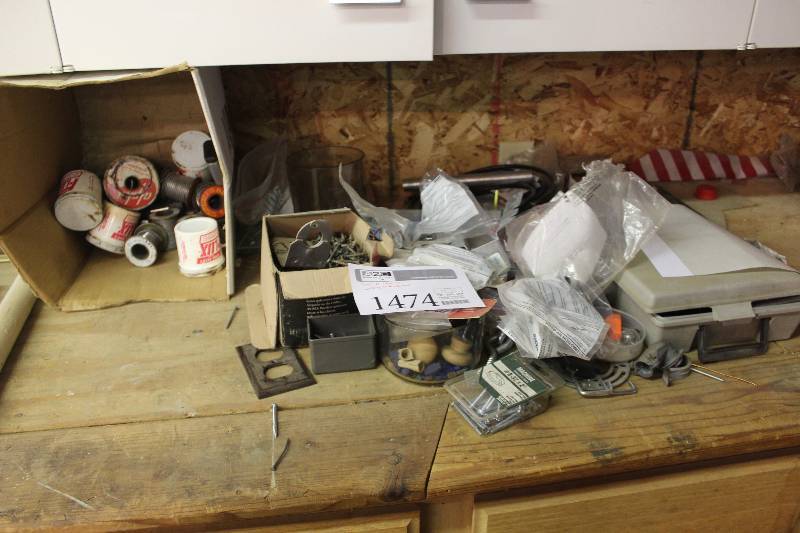 lot 1474 image: Counter Lot Includes Welding Tools, Screws