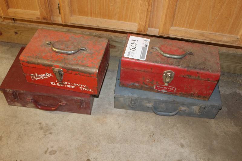 lot 1479 image: Lot of (4) Tool Boxes w Pipe Parts