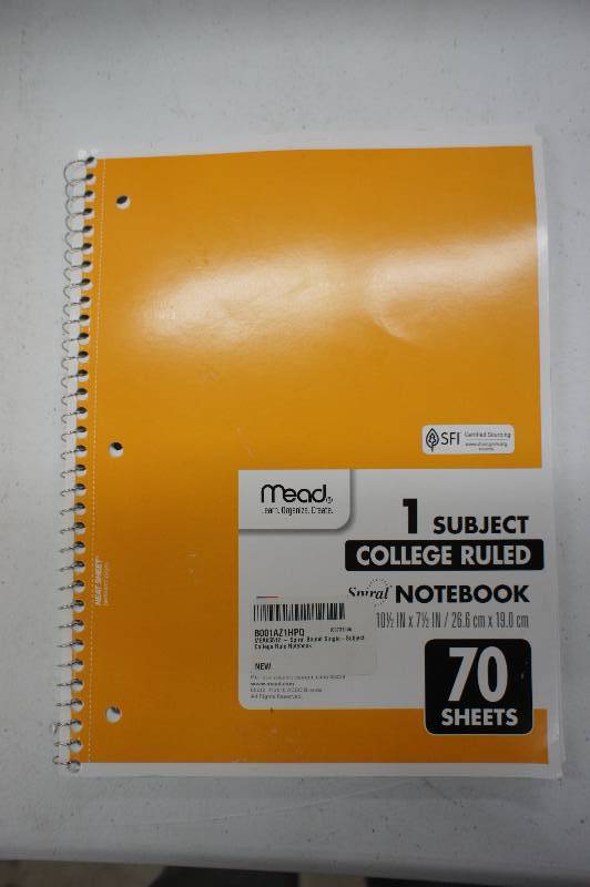 lot 1 image: Lot of 72  Mead 1 Subject College Ruled Notebooks - 70 Sheets Per NoteBook