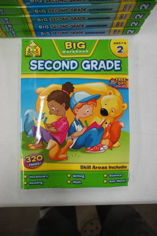 lot 8 image: Lot of 12 New - SCHOOL ZONE PUBLISHING BIG SECOND GRADE WORKBOOK
