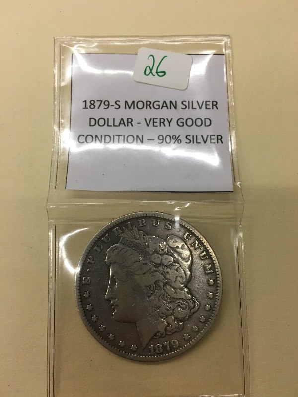 1879-S Morgan Silver Dollar, Very G...
