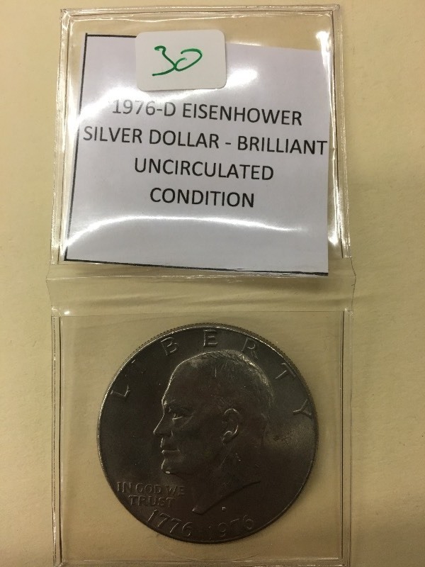 1976-D Eisenhower Silver Dollar, 40...