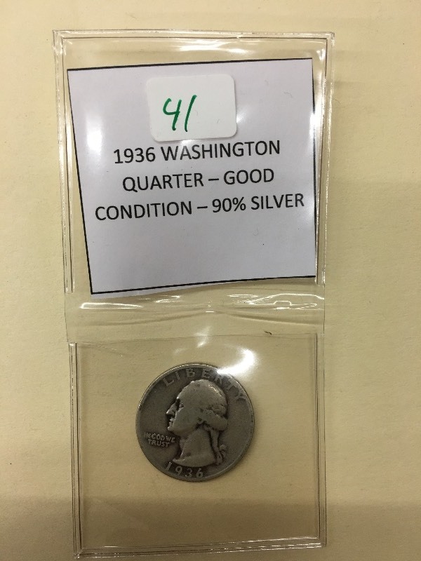 1936 Washington Quarter, 90% Silver...