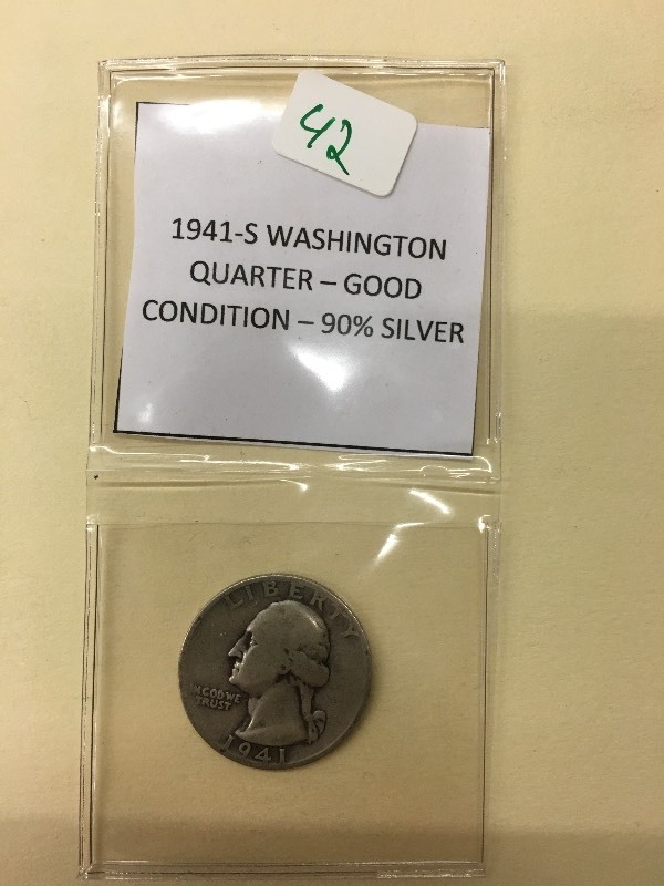 1941-S Washington Quarter, 90% Silv...