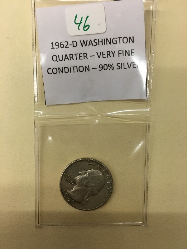1962-D Washington Quarter, 90% Silv...