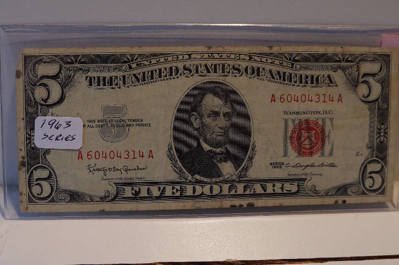 Series 1963 $5 Red Seal Note