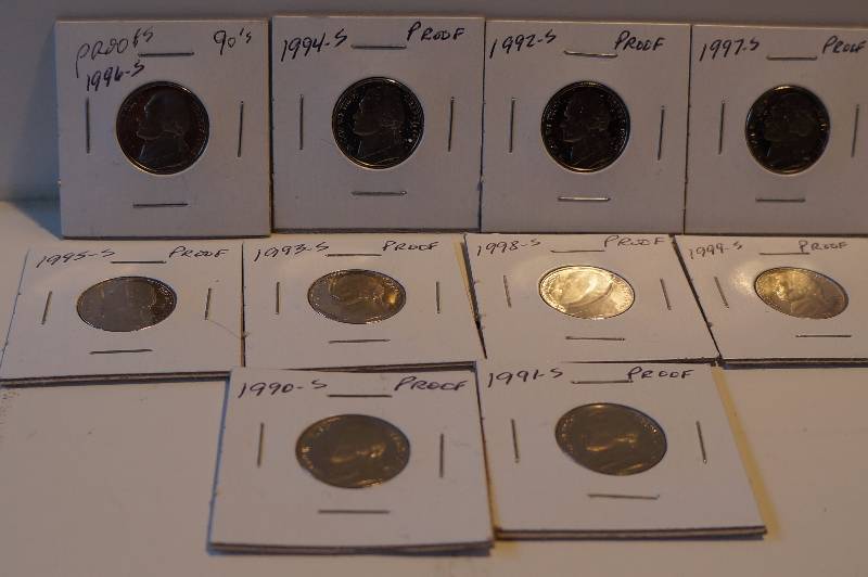 1990-S-1999-S Proof Jefferson Nickels