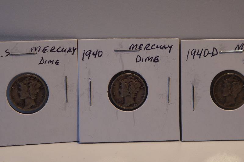 1940, 1940-D, 1940-S Mercury Dimes