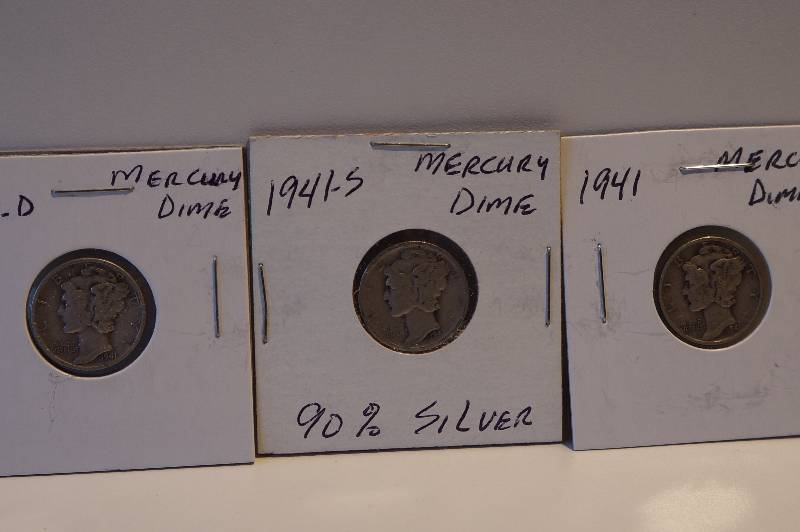 1941, 1941-D, 1941-S Mercury Dimes