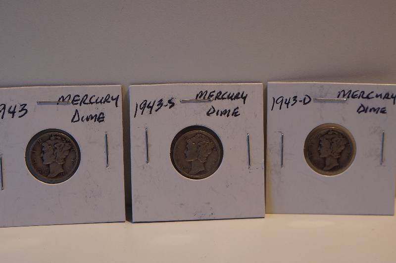 1943, 1943-D, 1943-S Mercury Dimes