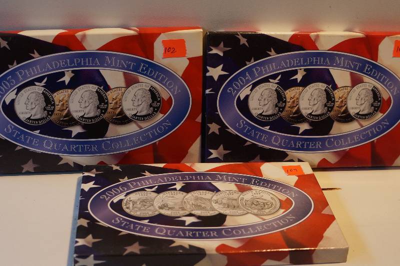 2003, 2004, 2006 Philidelphia Mint Edition State Quarter Collection