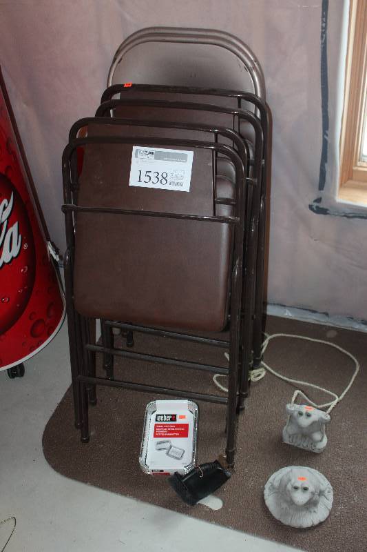 Lot of (6) Metal Padded Folding Chairs