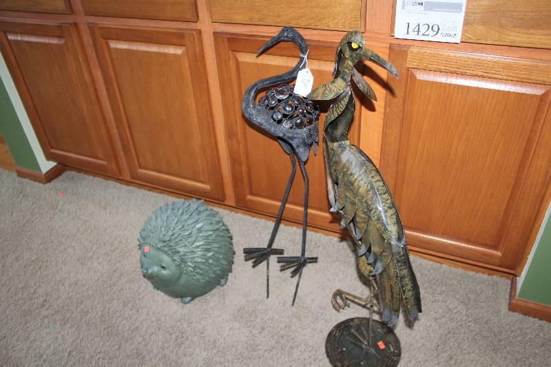 Lot of (3) Decorations Includes 2) Birds AND 1) Hedge Hog
