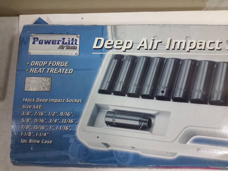 lot 38 image: Powerlift, Deep Air Impact Socket Set