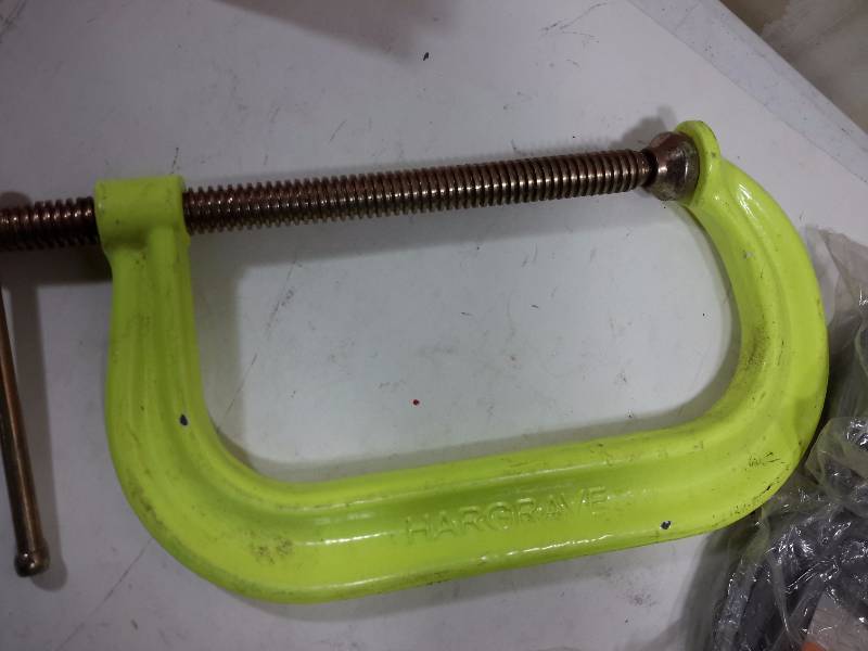lot 51 image: 1, 8in C Clamp, 2, 6 in C Clamps, 3, 5 in C Clamps