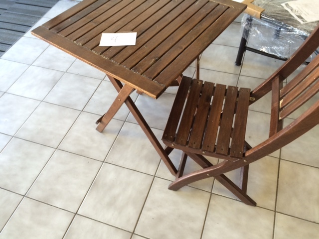 Stained Wood Patio Bistro Set