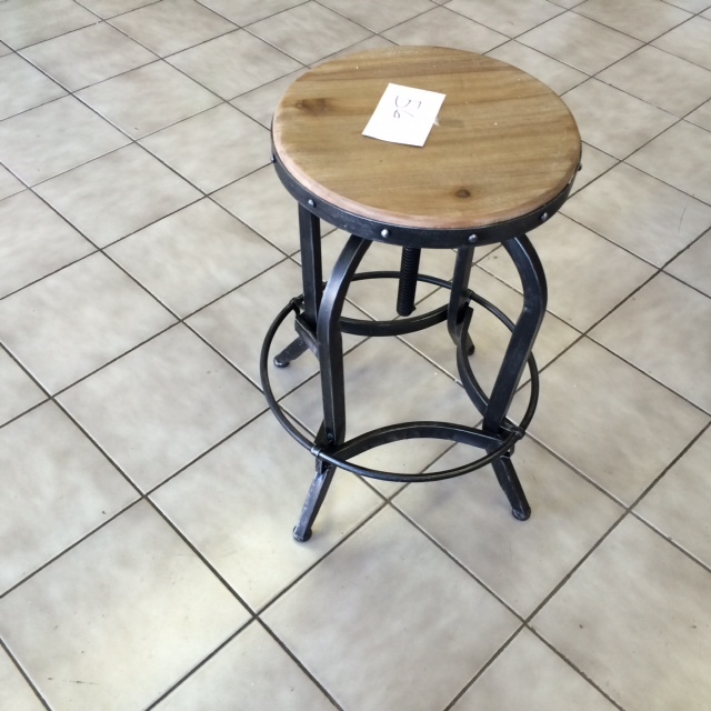 Antique Wood Bar Stool