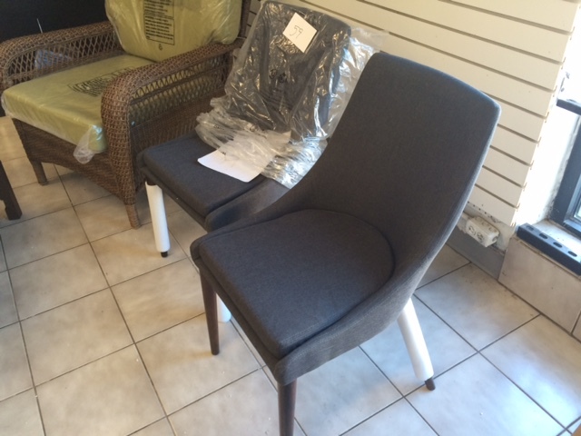 Modern Grey Fabric Dinning Chairs