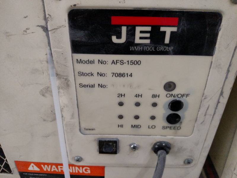 lot 22 image: Jet Model AFS-1500 Dust Collector, 115v, Works