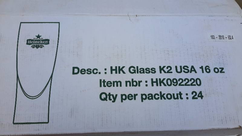 Set of 10 Heineken 16 ounce tumbler glasses