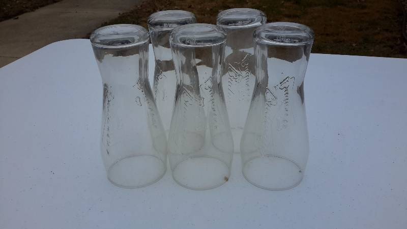 Set of 5 Budweiser contoured 16 ounce tumbler glasses