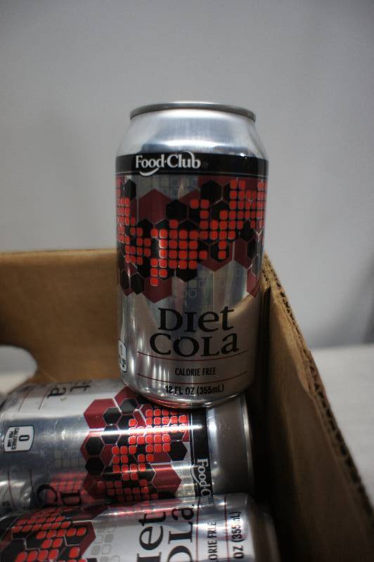 Lot of 65 Cans of Food-Club Diet Cola 12 oz Per Can - Exp 217